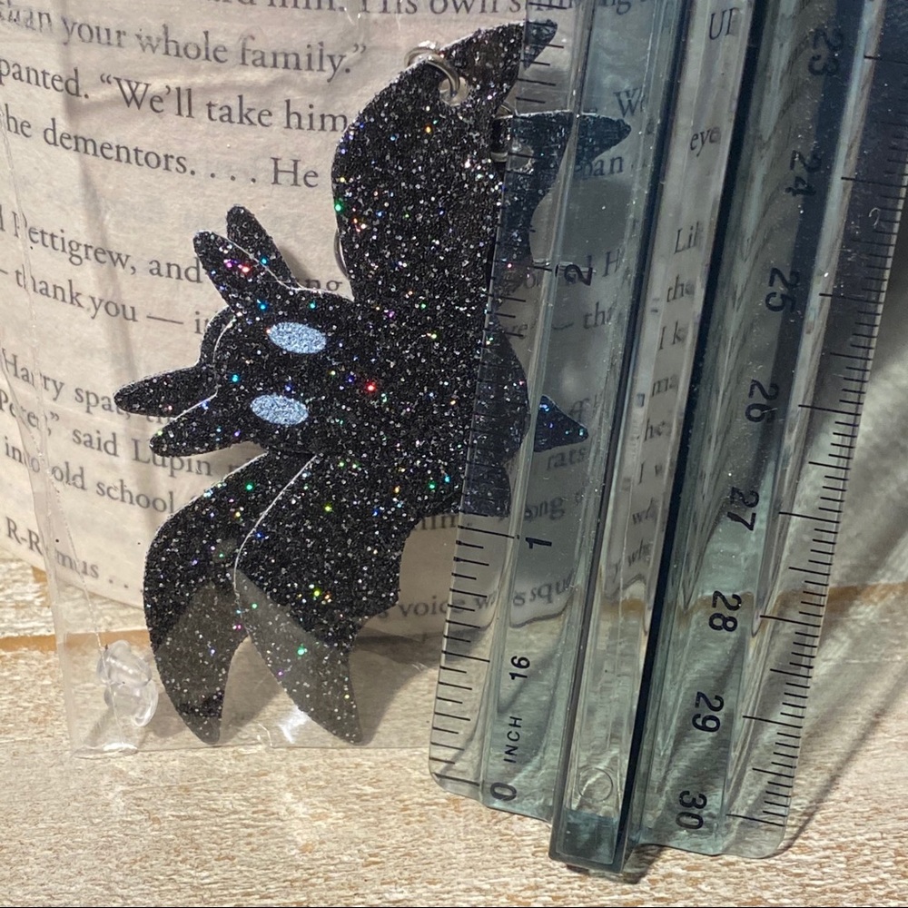 3 for $15 Glitter Black Bat Earrings Leather - Picture 5 of 6
